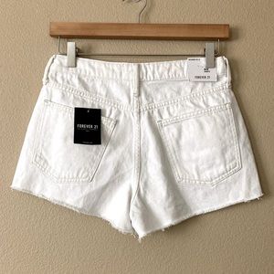 FOREVER 21 White Cut Off Jean Shorts